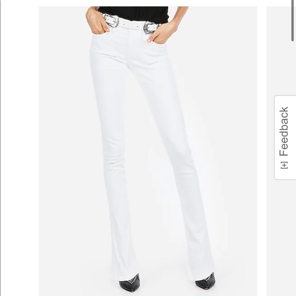 Express skyscraper mid rise boot cut jeans